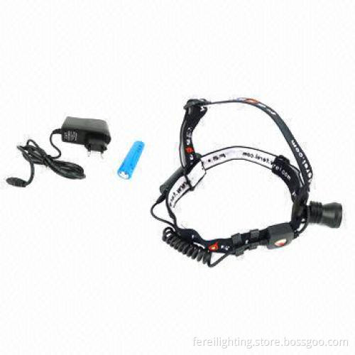 High-output LED Headlamp with 600lm Luminous Flux and Cree XM-L T6 White Beam LED